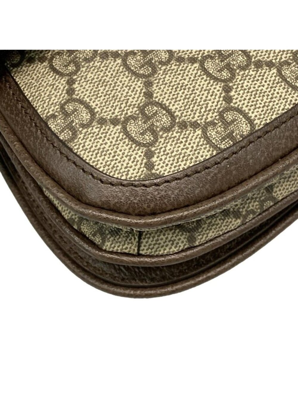 ★SOLD★ Gucci Waist Pouch Interlocking GG Plus Supreme Dark Brown Beige Leather - Picture 6 of 15